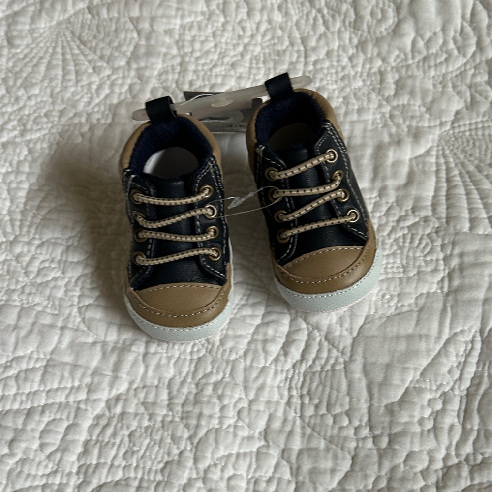 Carter's Navy and Tan Baby Walkers NWT